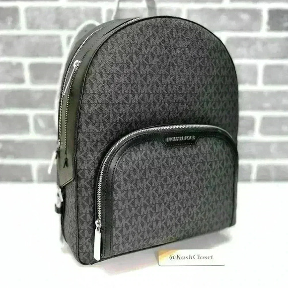 Michael Kors Backpack Jaycee Large Pocket bag MK Signature Black - Picture 2 of 11